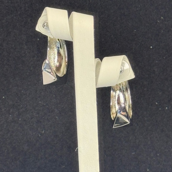 Lane Bryant Chunky Open Hoop Post Earrings in Gunmetal - Picture 3 of 9